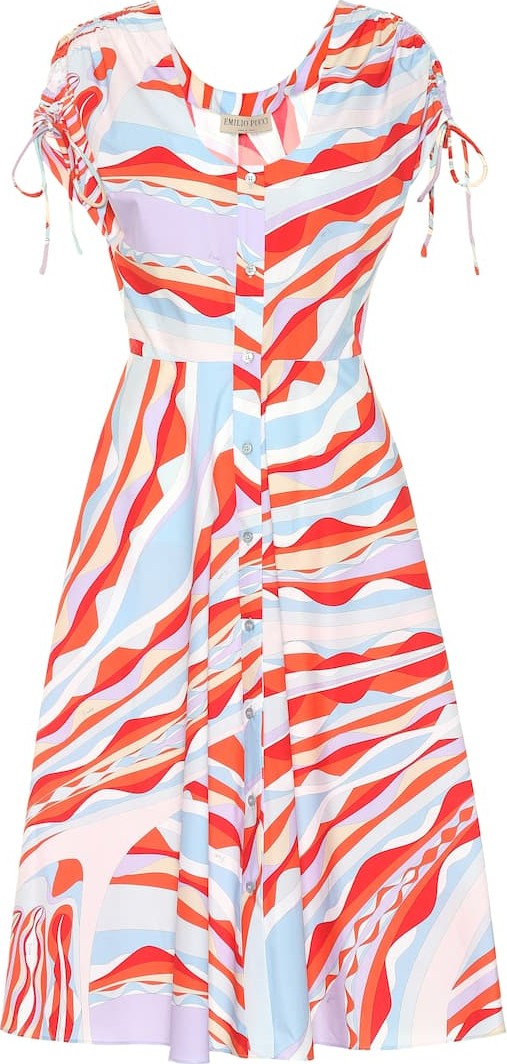 Emilio Pucci Printed cotton-poplin midi dress