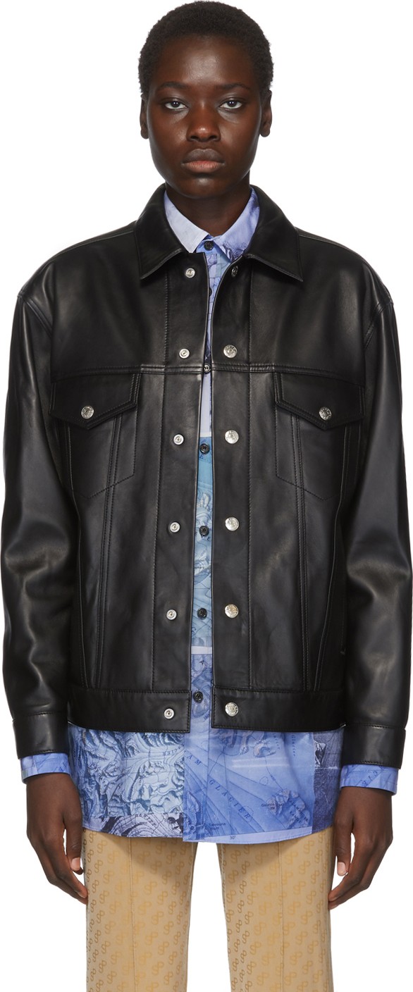 Acne Studios Black Blå Konst Leather 2000 Jacket
