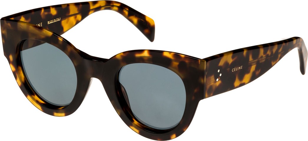 Celine Acetate Cat-Eye Universal-Fit Sunglasses, Medium Brown