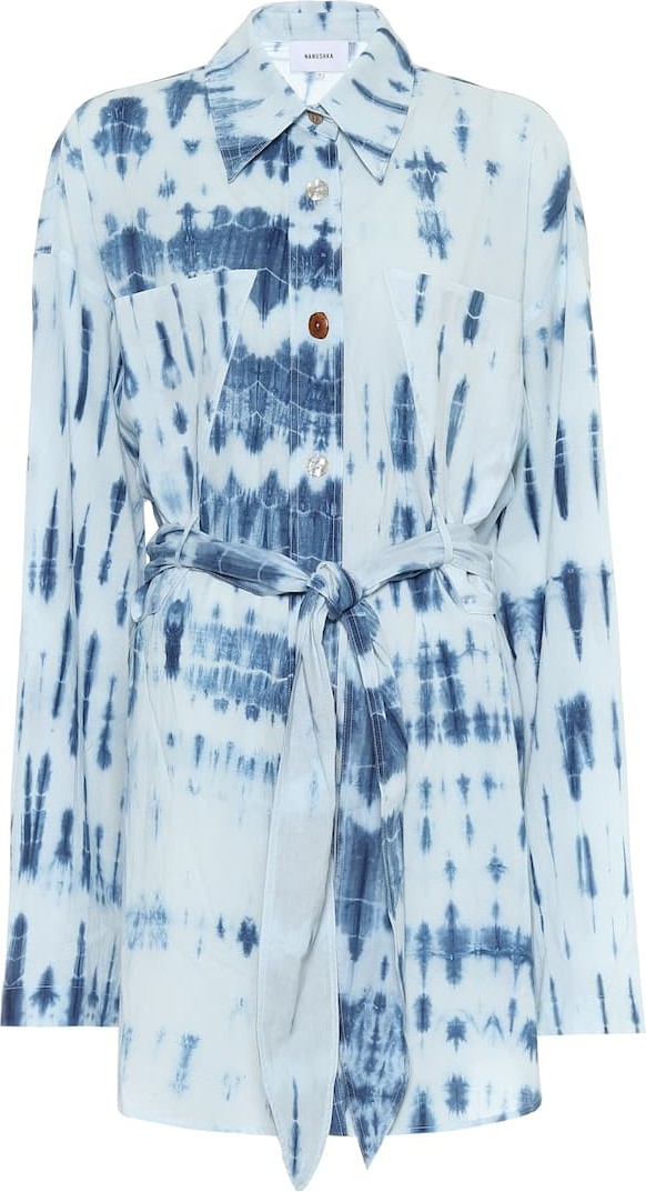 Nanushka Keiko tie-dye cotton shirt dress