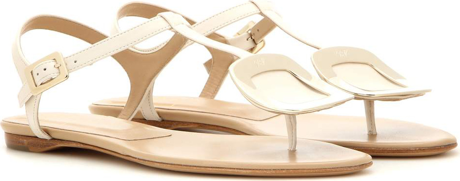 Roger Vivier Thong Chips embellished leather sandals
