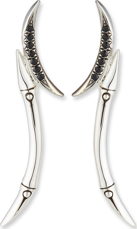 John Hardy Bamboo Black Sapphire & Spinel Drop Earrings