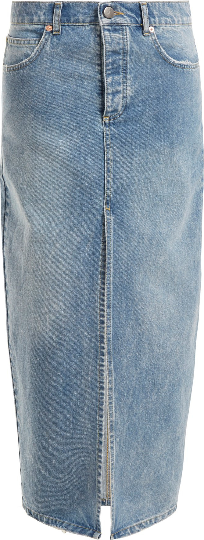 Raey Slit-front denim maxi pencil skirt