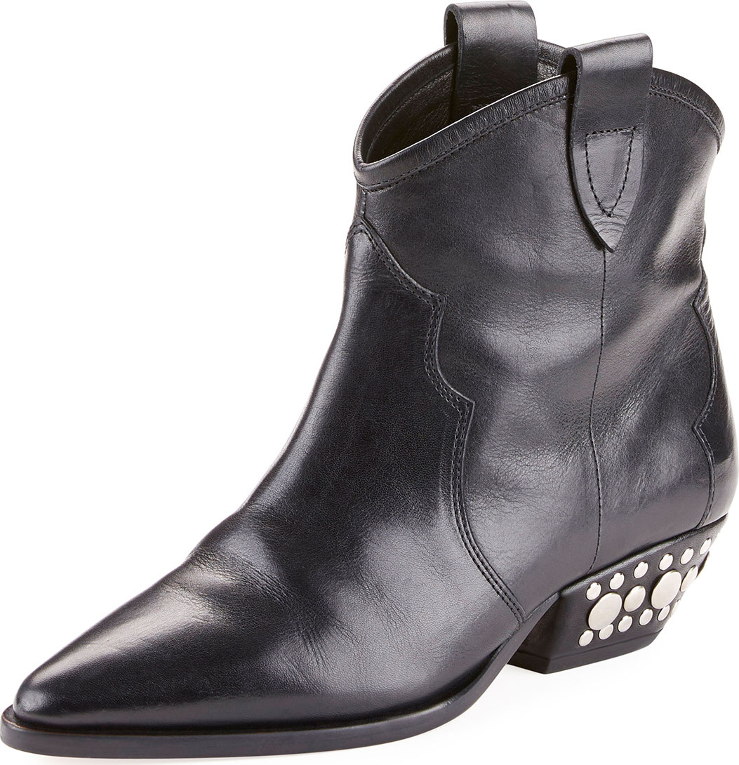 Isabel Marant Dawyna Leather Cowboy Bootie