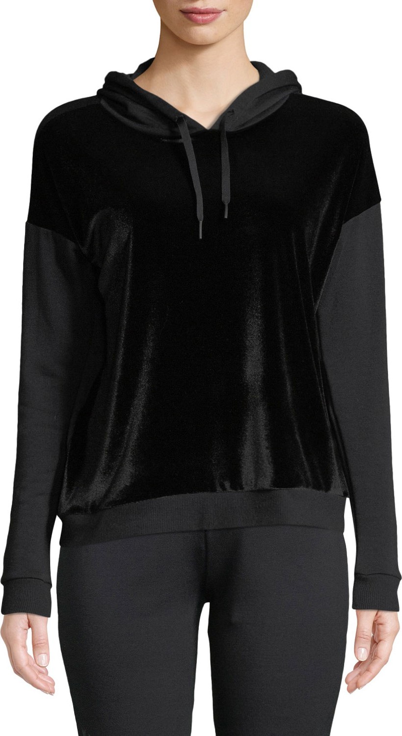 Beyond Yoga Shine On Velvet-Front Pullover Hoodie