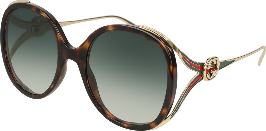 Gucci Oval Web GG Sunglasses, Brown Pattern