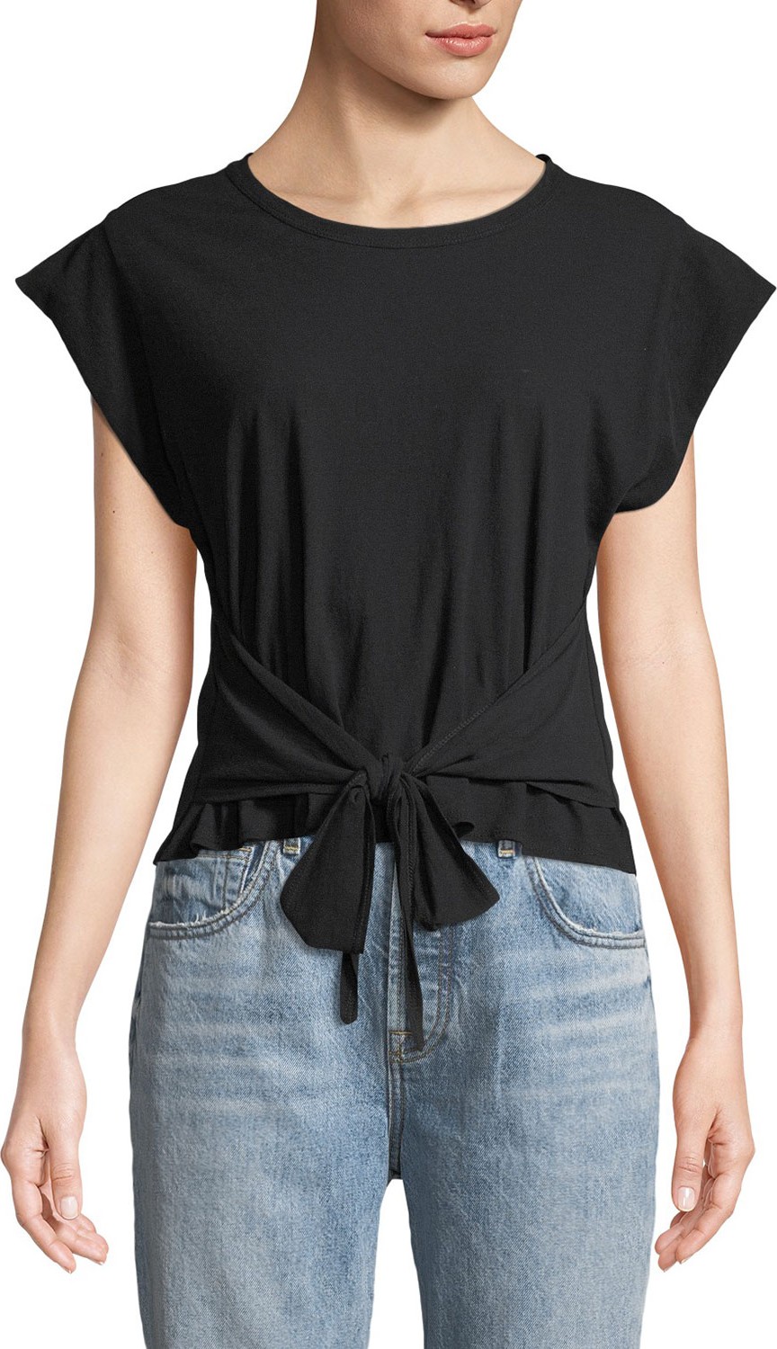 A.L.C. Vera Tie-Front Crewneck Tee