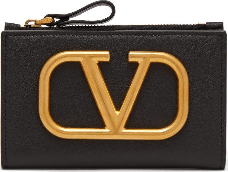 Valentino V-ring leather wallet