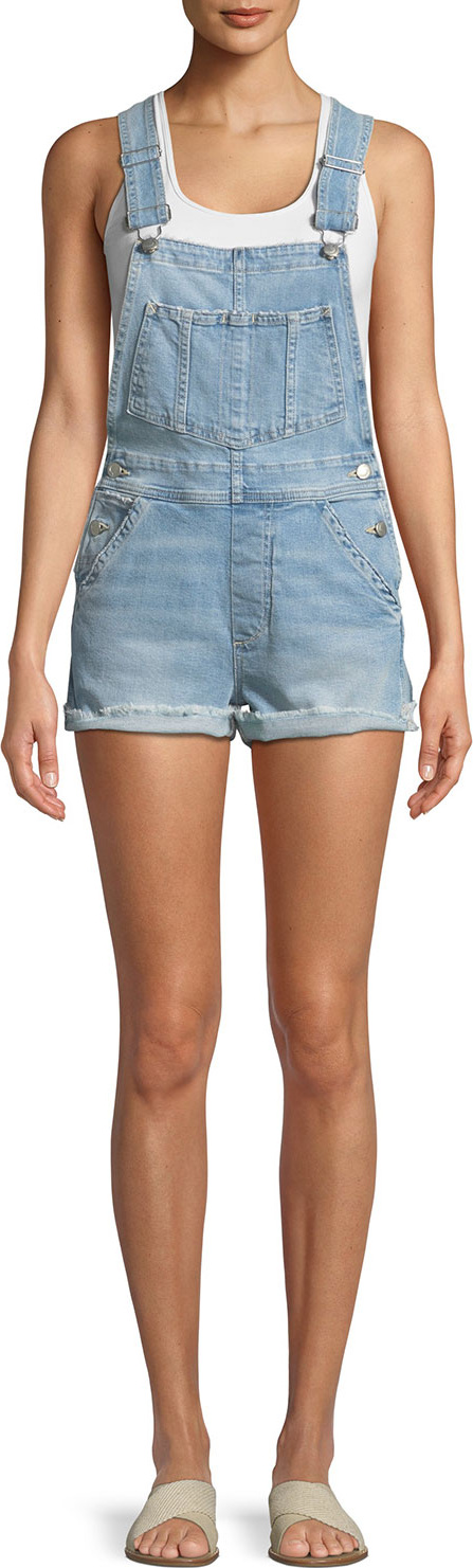 Joe's Jeans The Short Frayed Denim Overalls