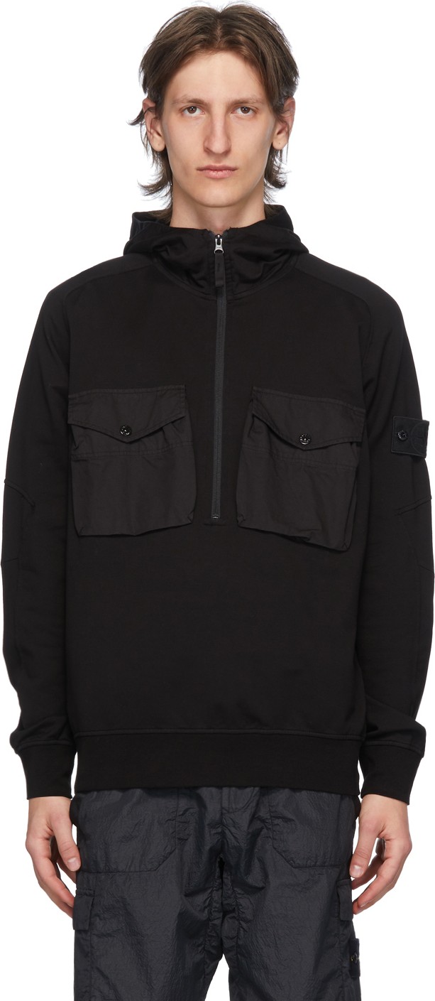 Stone Island Black Chest Pocket Hoodie