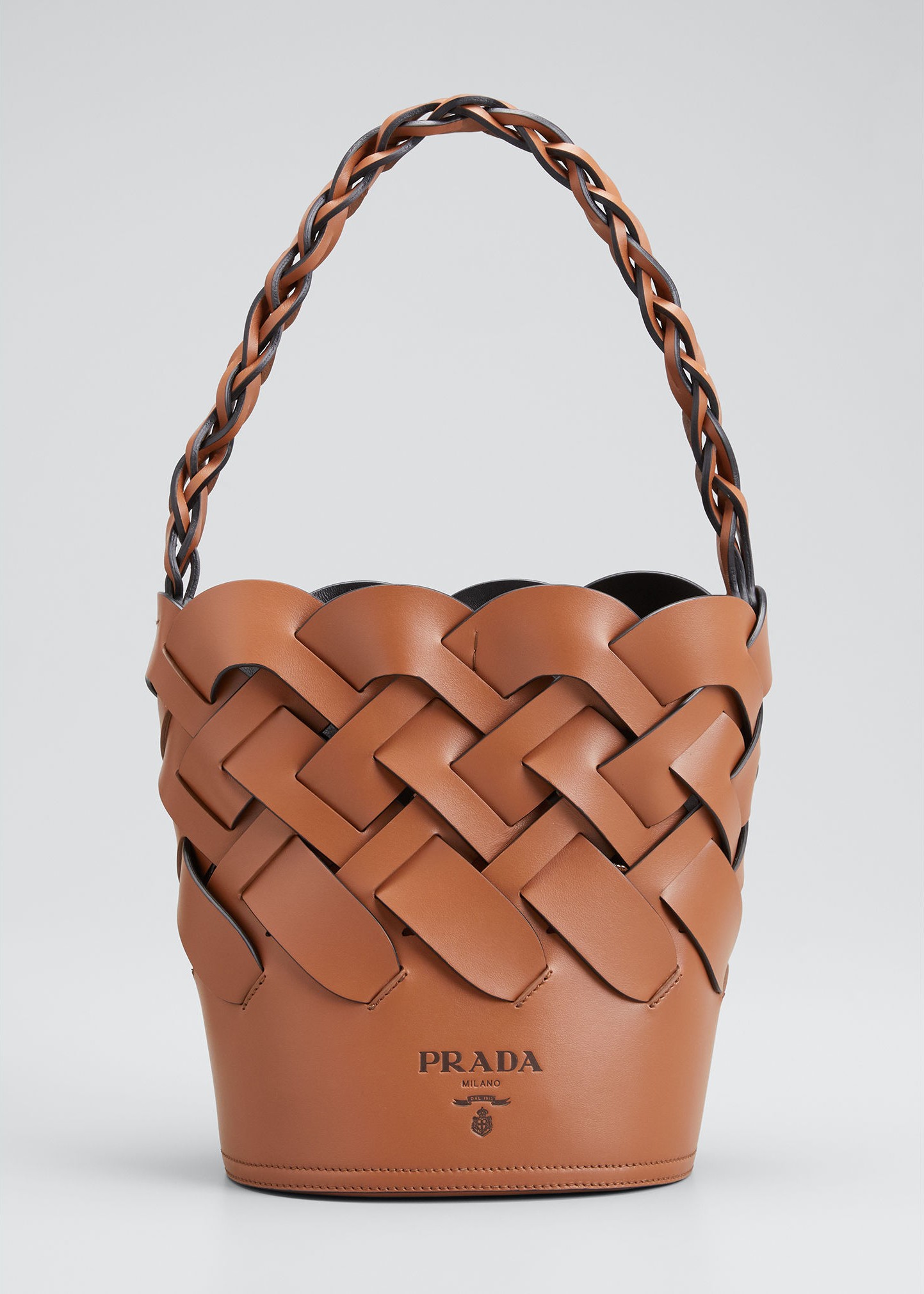 Prada Vitello Intreccio Bucket Bag