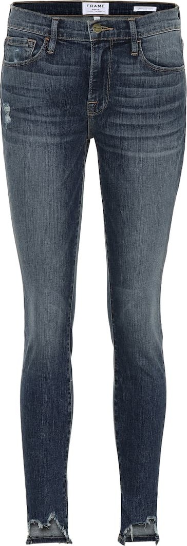 FRAME DENIM Jeanne Front Chew skinny jeans