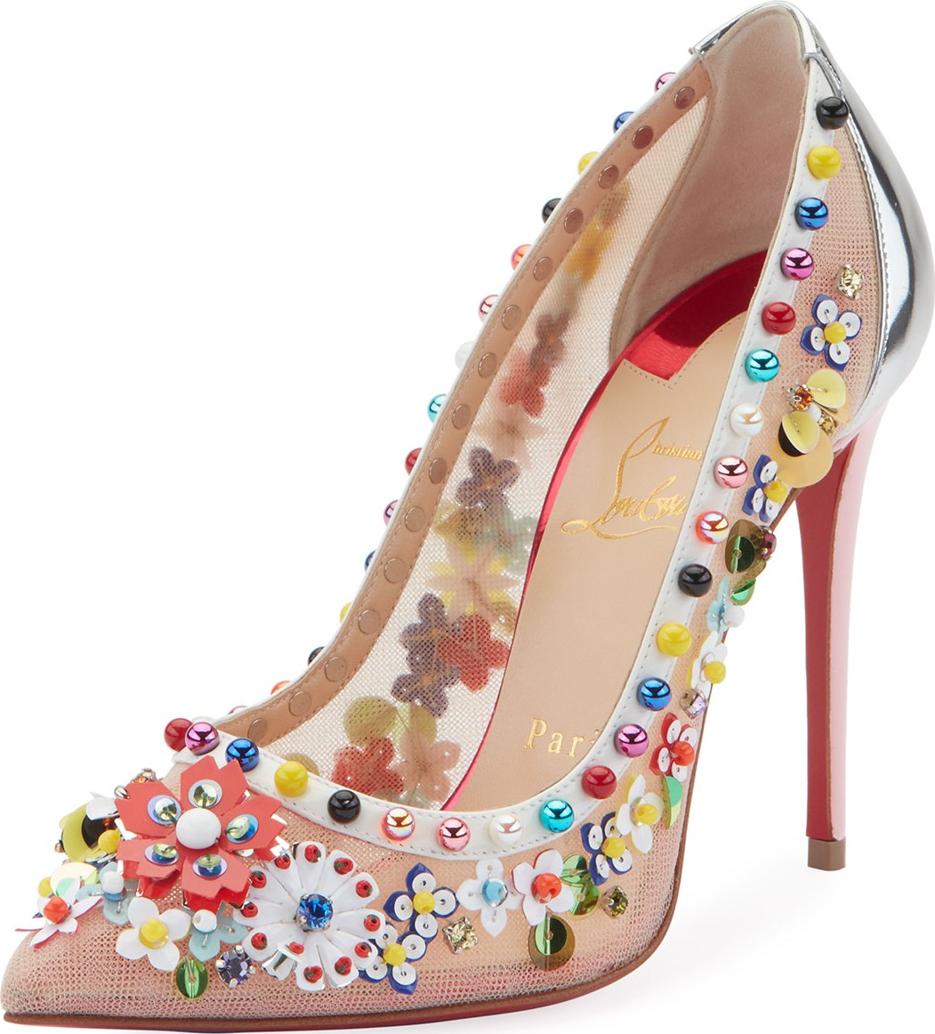 Christian Louboutin Constrella Embellished Red Sole Pumps