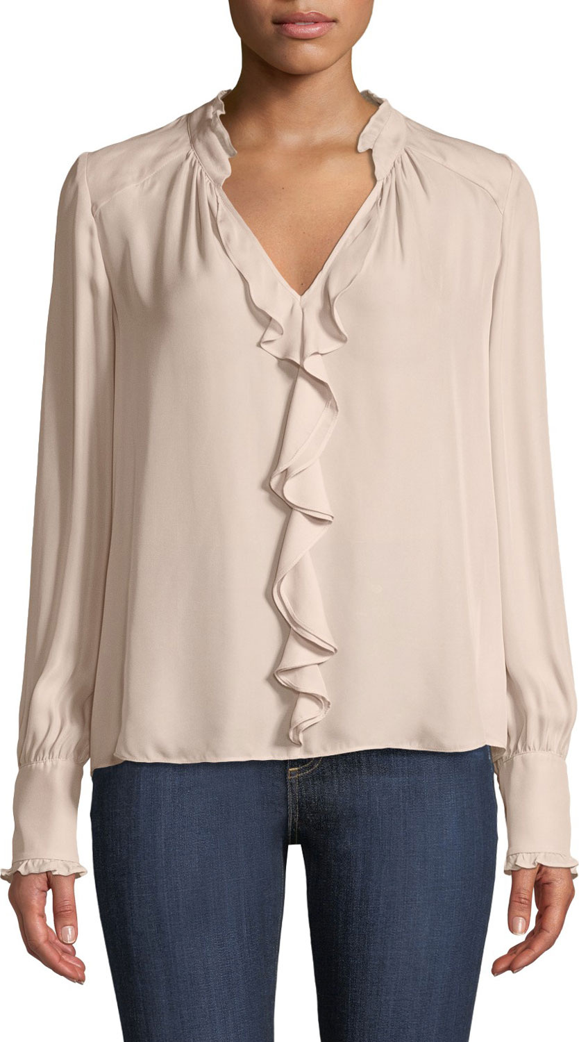 Parker Tilly V-Neck Ruffle Combo Blouse