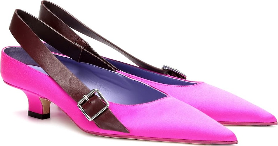 Victoria Beckham Satin slingback pumps