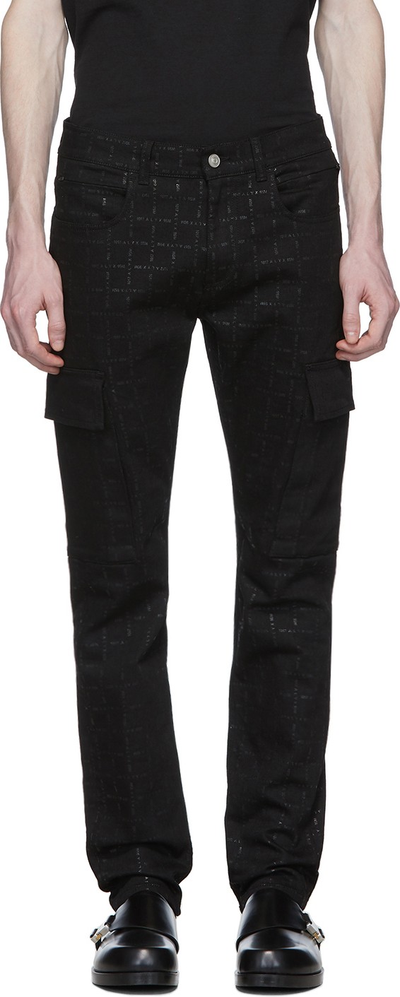 1017 ALYX 9SM Black Denim Logo Cargo Pants