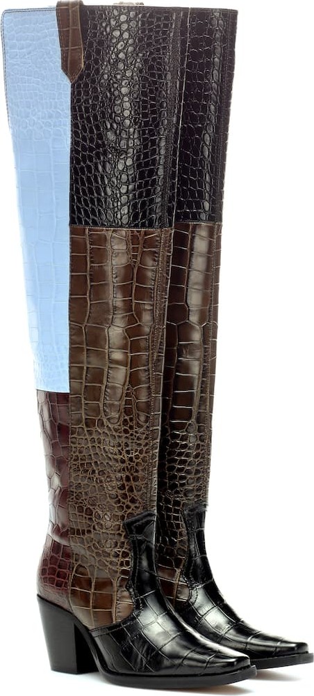 Ganni Nadine over-the-knee leather boots