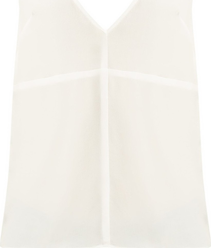 Raey Fitted deep V-neck silk cami top