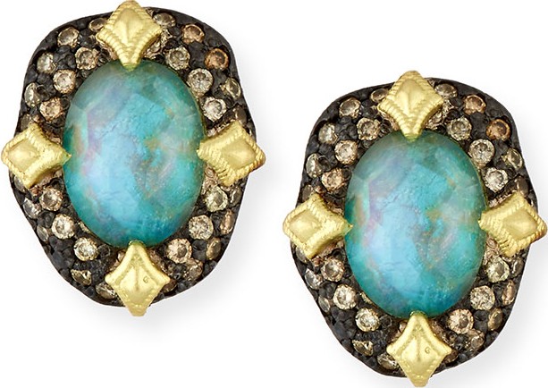 Armenta Old World Peruvian Opal Earrings with Diamonds