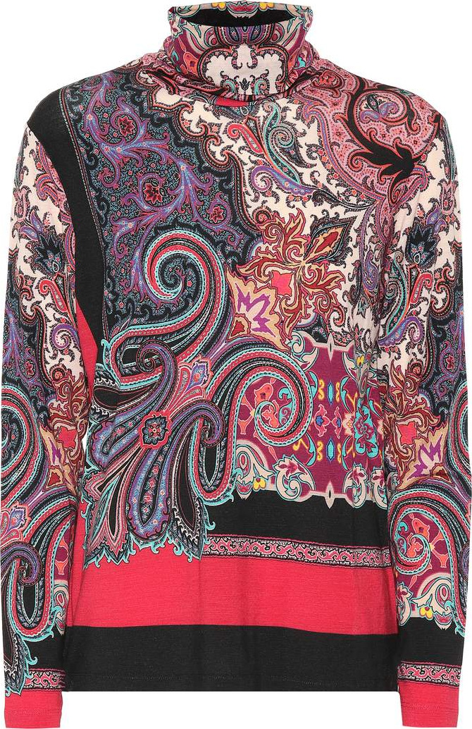 Etro Printed wool-blend top