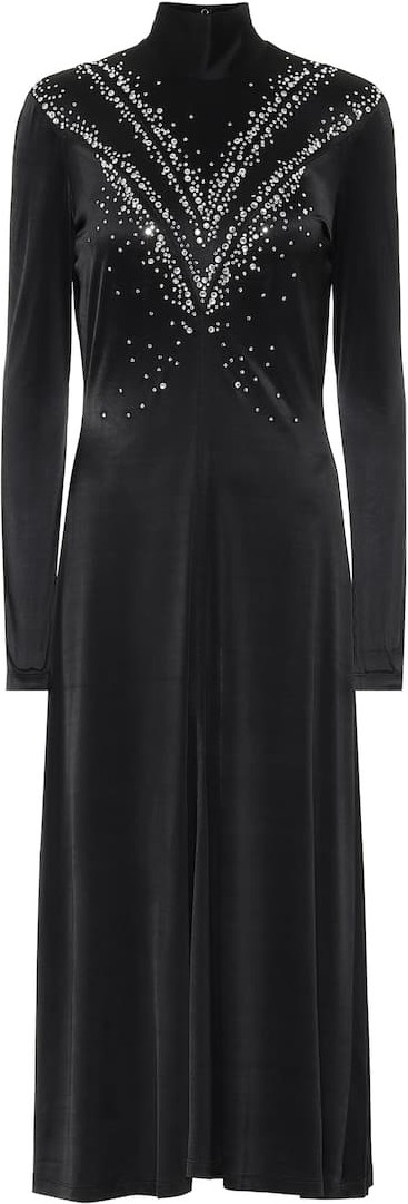 Paco Rabanne Embellished satin midi dress