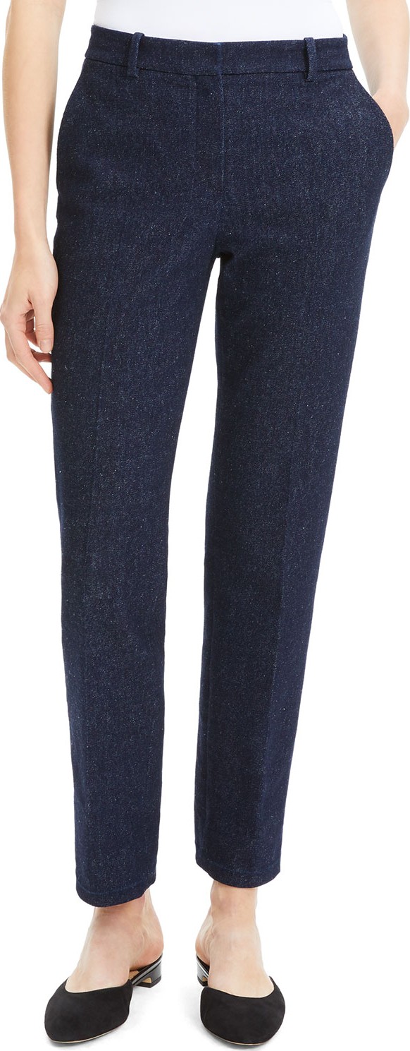 Theory Tailored Straight-Leg Cotton Trousers