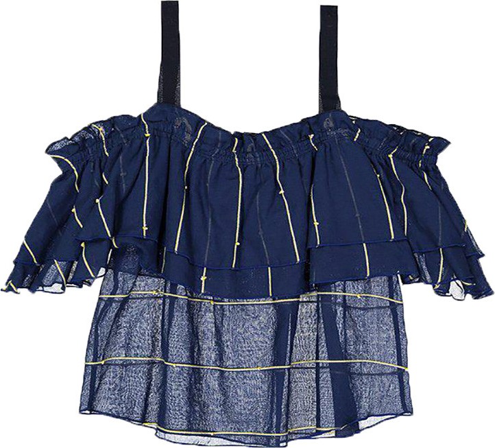 LemLem ruffled off shoulder blouse