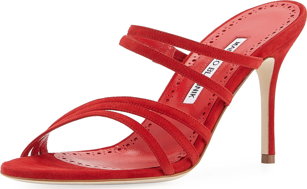 Manolo Blahnik Andena Suede Mule Sandal