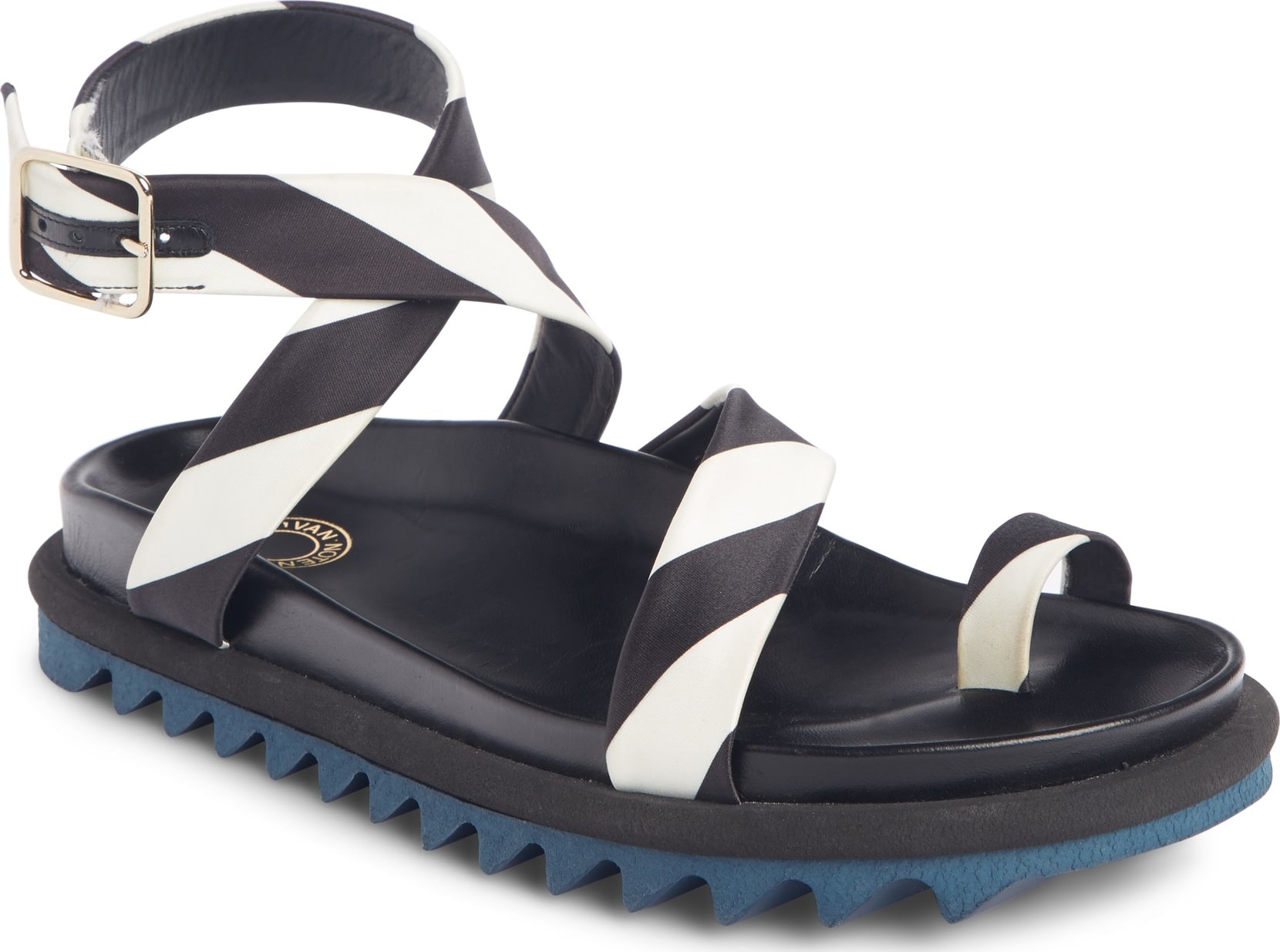 Dries Van Noten Crisscross Stripe Sandal