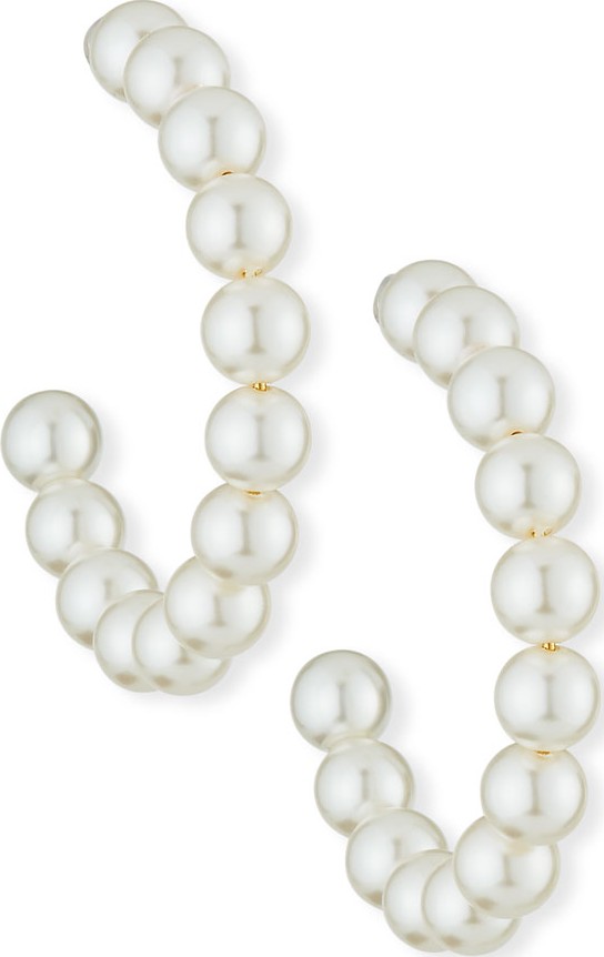 Lele Sadoughi Stardust Pearly Hoop Earrings