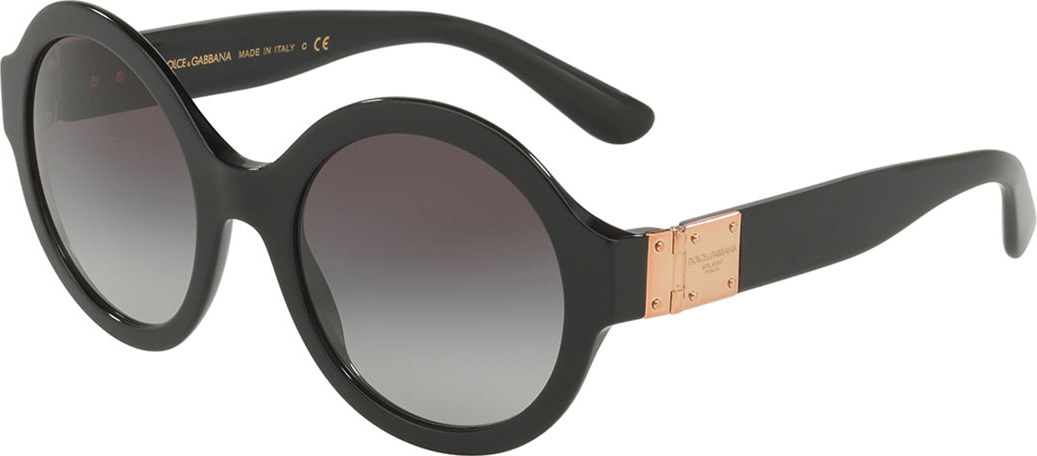 Dolce & Gabbana Round Gradient Acetate Sunglasses w/ Logo Plaque