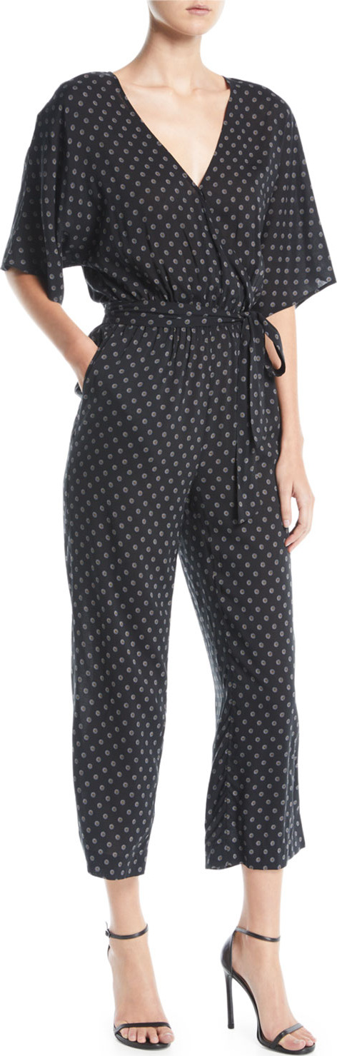 PAIGE Vanette Polka-Dot Printed Cropped Jumpsuit