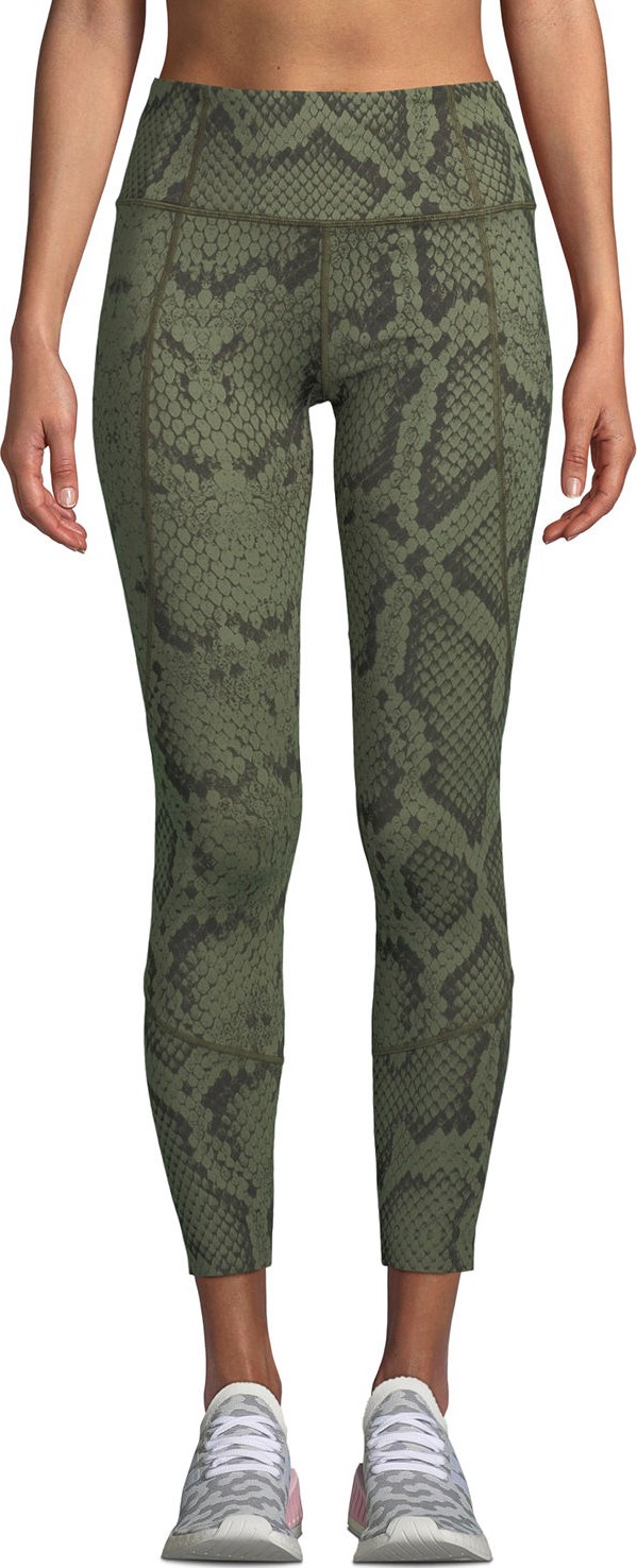 Varley Bedford Snakeskin-Print Tight Leggings