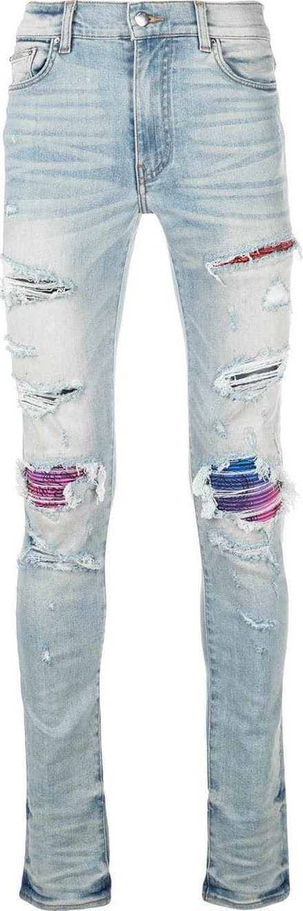 Amiri MX1 ranbow distressed skinny jeans