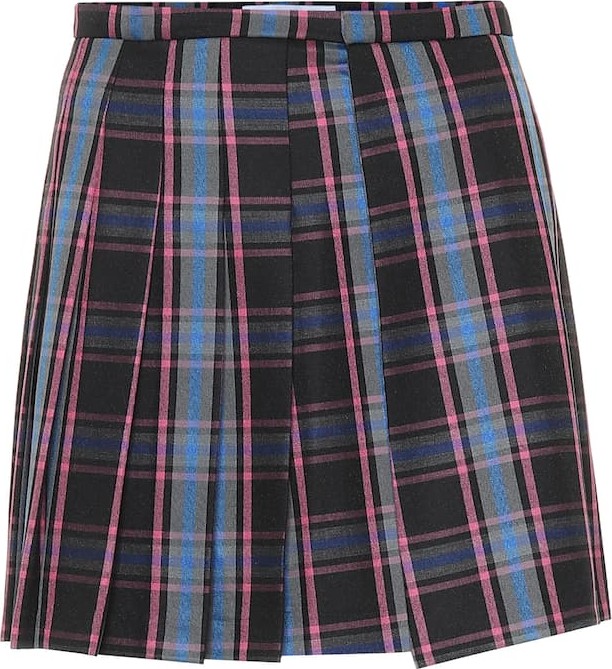 Matthew Adams Dolan Checked wool-blend miniskirt