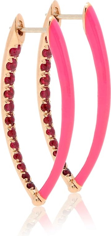 Melissa Kaye Cristina 18kt rose-gold and ruby earrings