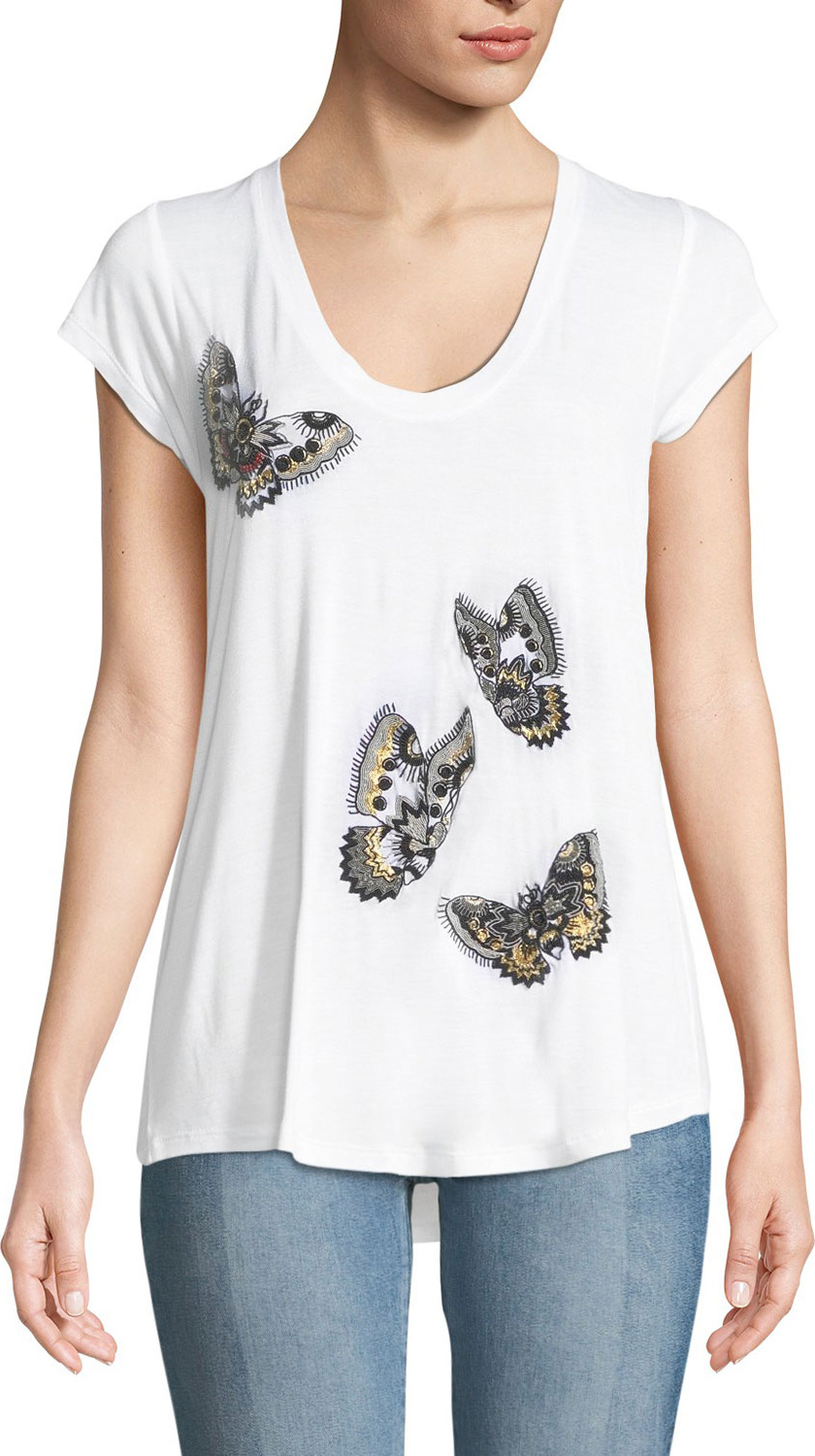 Zadig & Voltaire Tiny Cannet Butterfly Graphic Short-Sleeve Tee