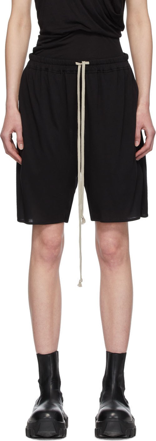 Rick Owens Lilies Black Heavy Jersey Shorts
