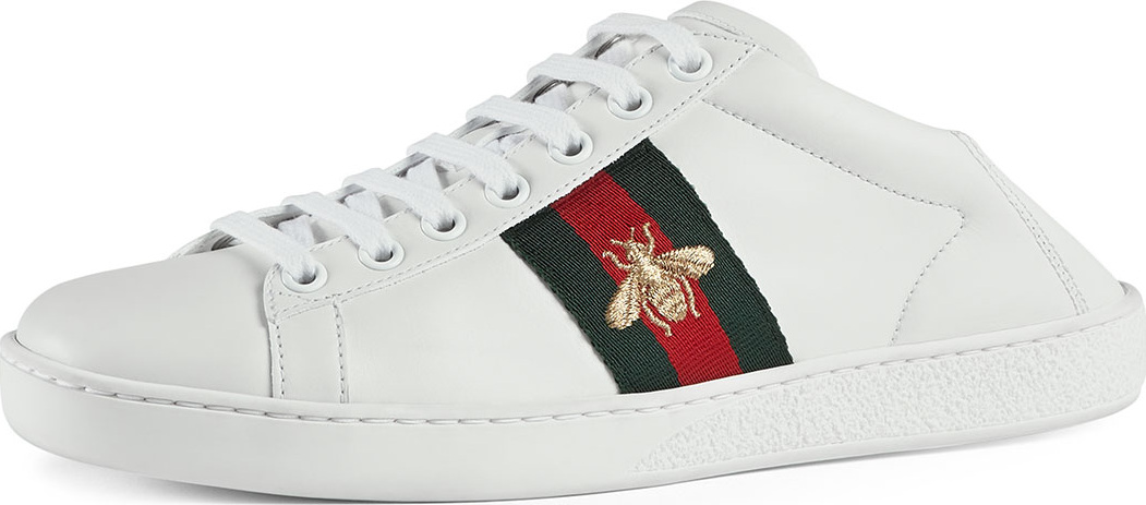 Gucci New Ace Bee Web Sneakers, White