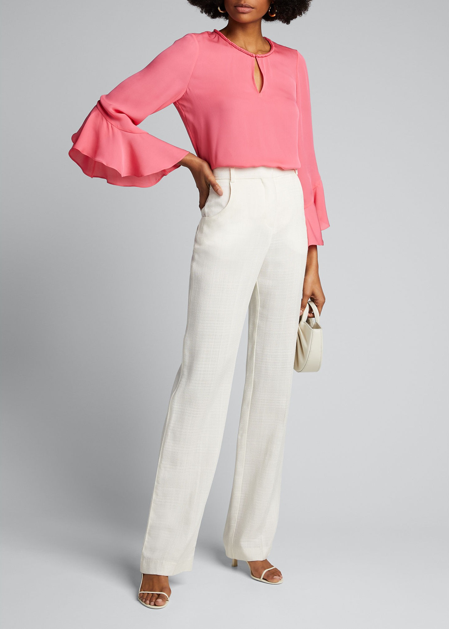 KOBI HALPERIN Ara Ruffle-Sleeve Silk Blouse