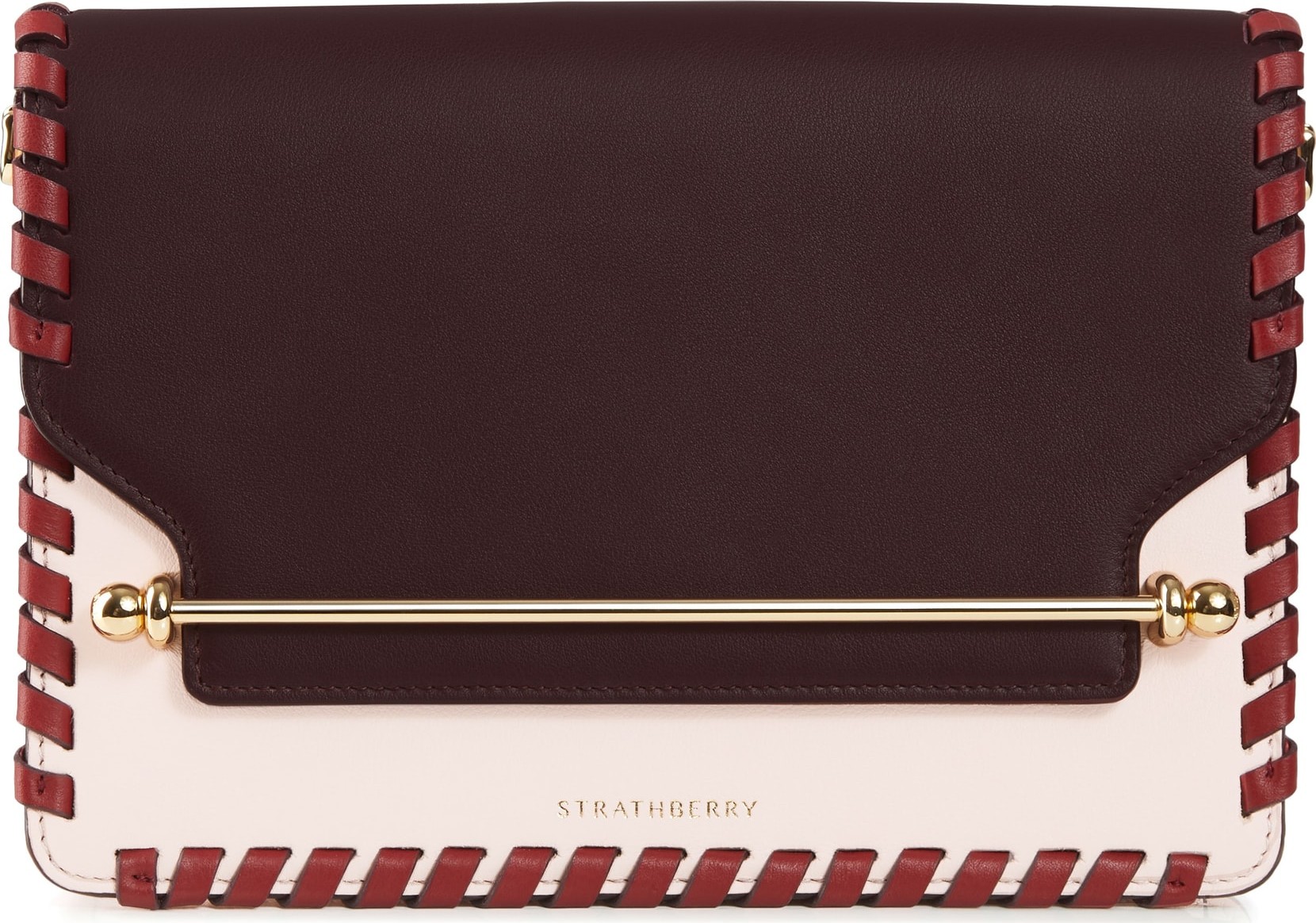 Strathberry East/West Whipstitch Leather Crossbody Bag