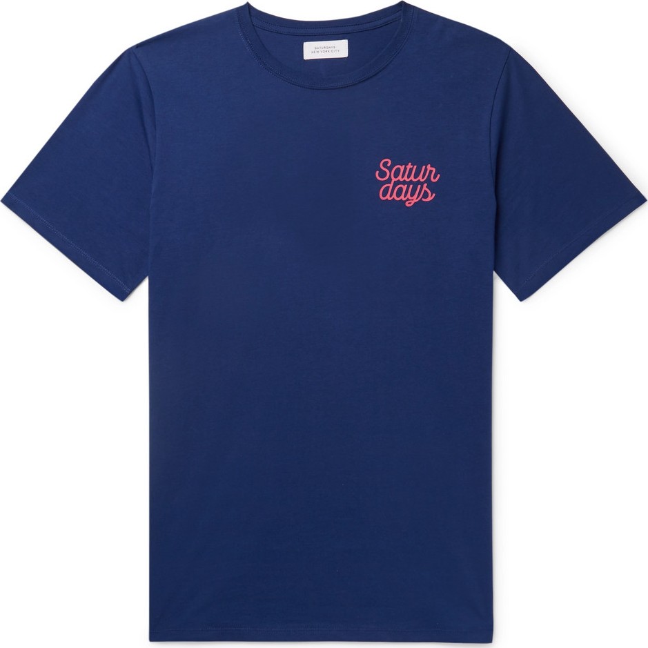 SATURDAYS NYC Logo-Print Cotton-Jersey T-Shirt