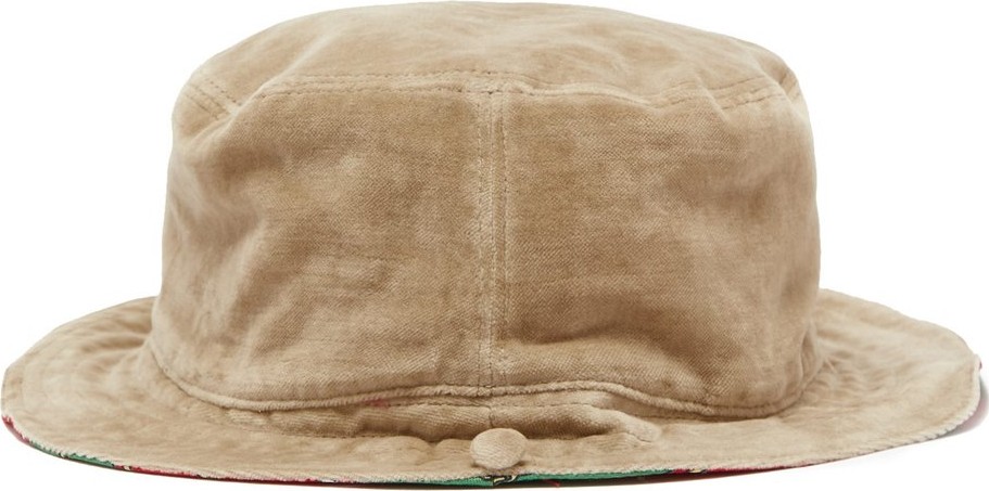 Gucci Reversible silk twill & velvet bucket hat