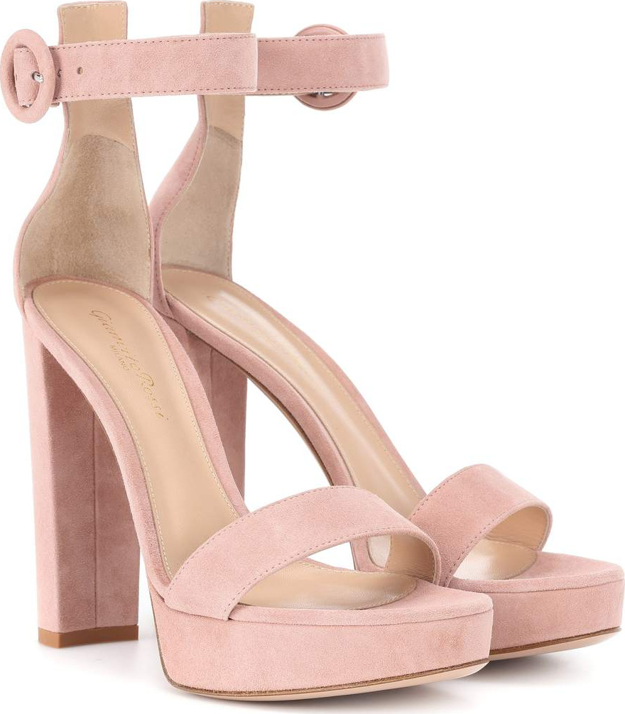 Gianvito Rossi Portofino 130 suede plateau sandals