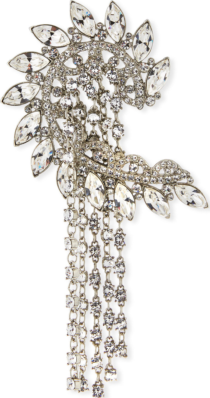 Oscar De La Renta Navette Crystal Brooch