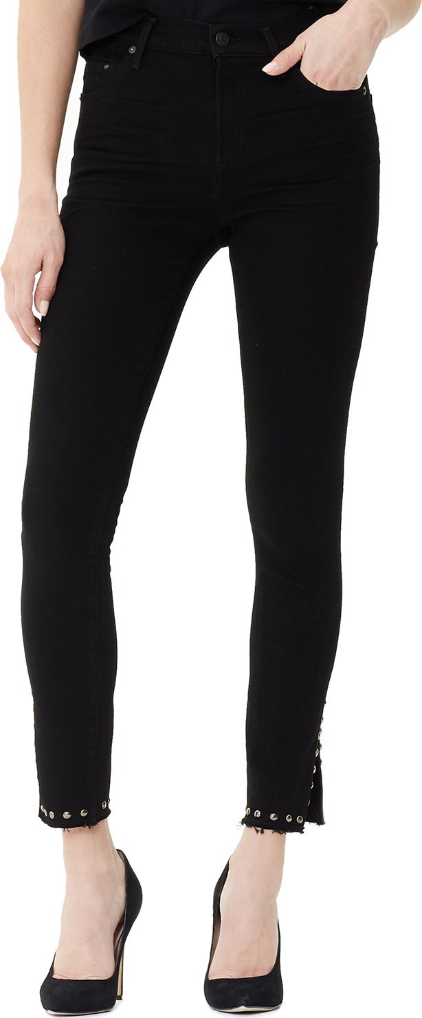 Citizens Of Humanity Rocket Cropped High-Rise Jeans with Stud-Split Hem