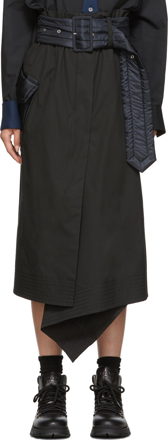 Sacai Black Cotton Skirt