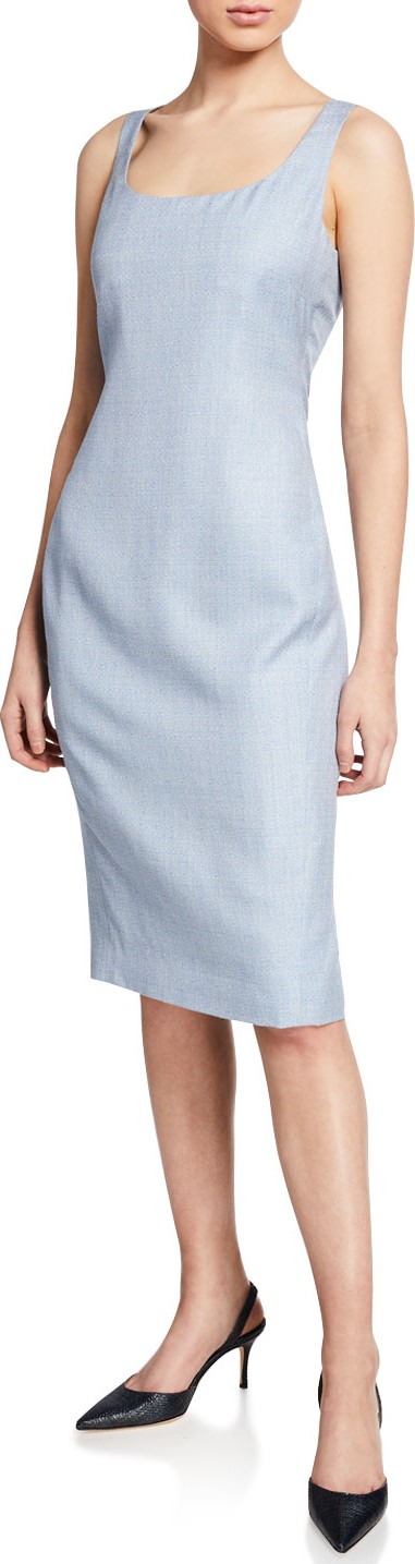 Kiton Lightweight Tweed Sheath Dress