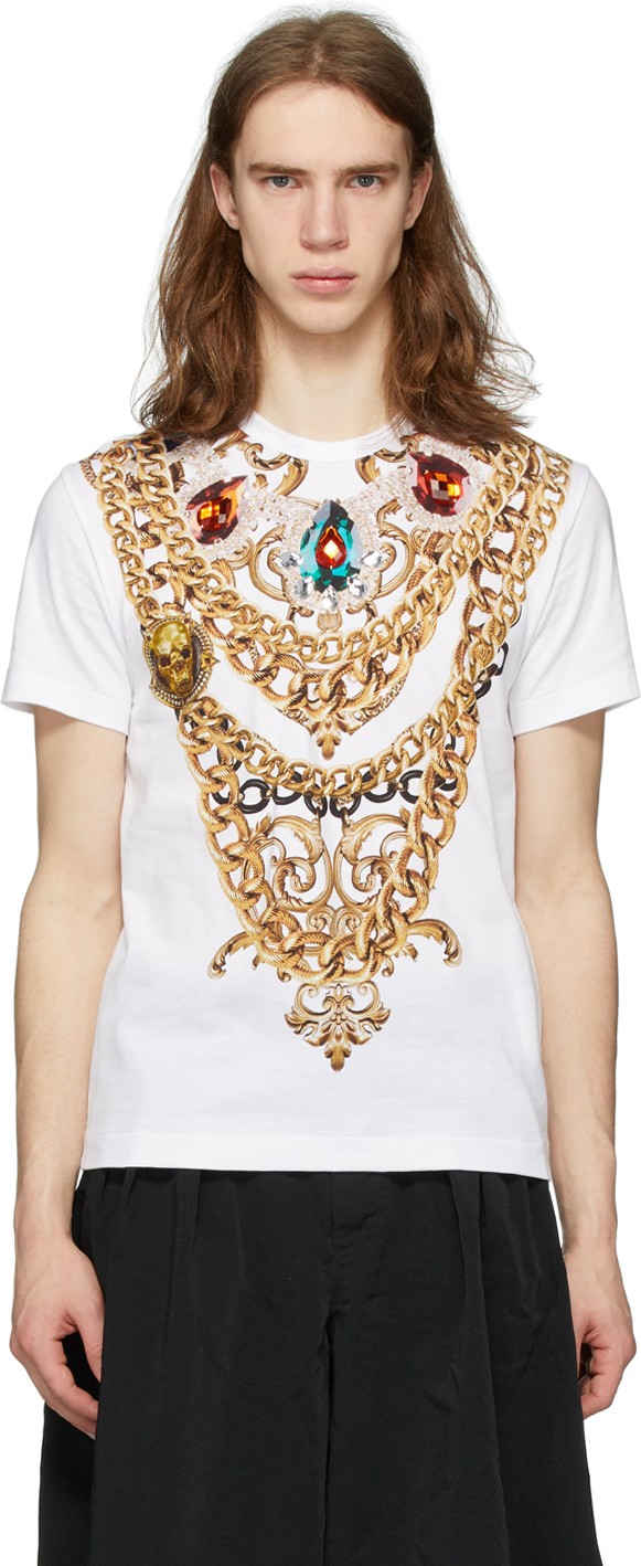 Comme Des Garçons Homme Plus White Print A T-Shirt