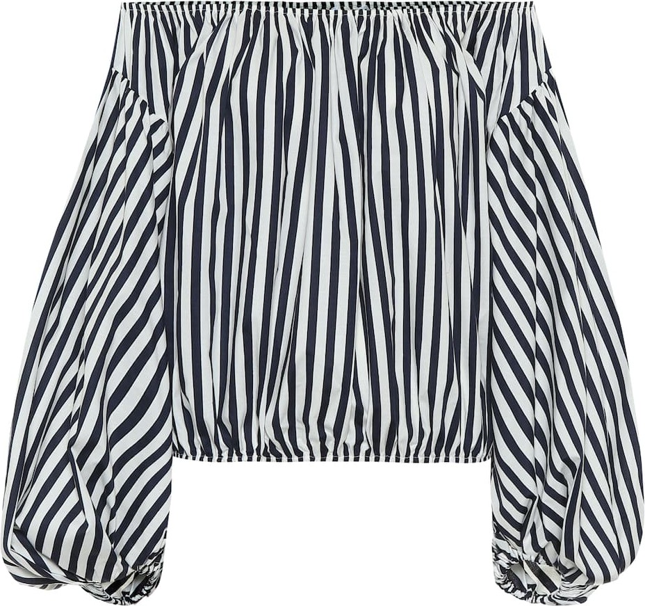 Caroline Constas Andros striped stretch-poplin top